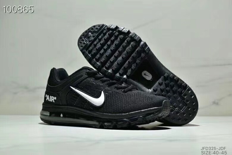 Men Nike Air Max 360 Knit Black White Shoes